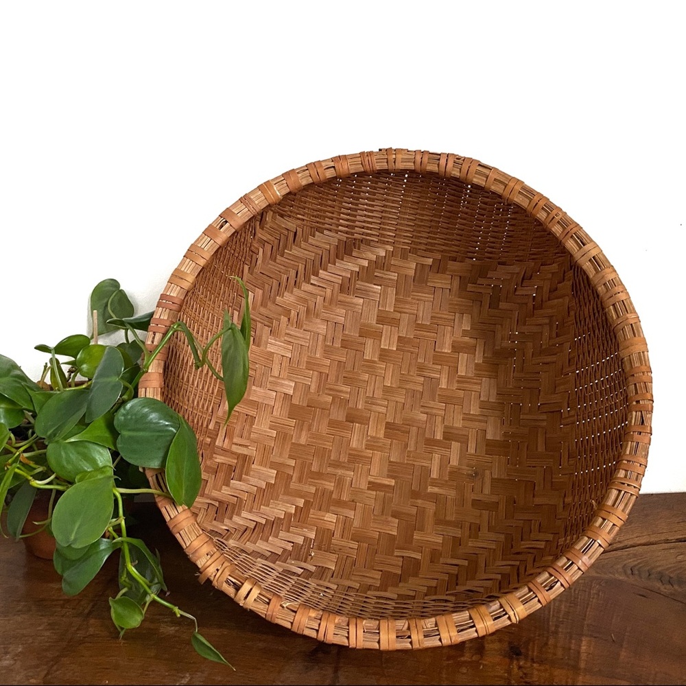 Large Boho Wicker Round Basket Bowl - Wall Decor